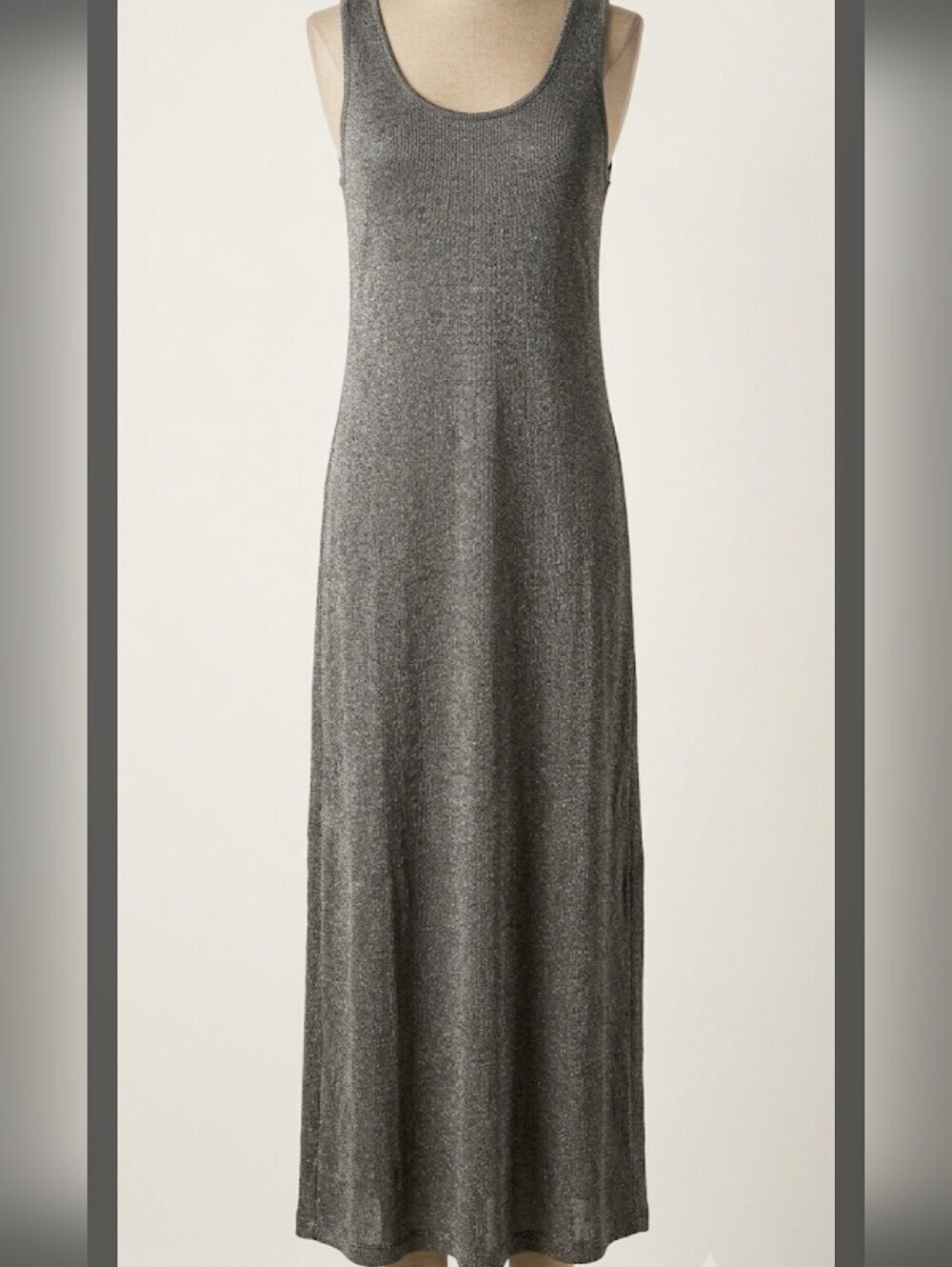 Shimmery Gray Sleeveless Maxi Dress Size Med To Large Soft, Stretchy & Comfy